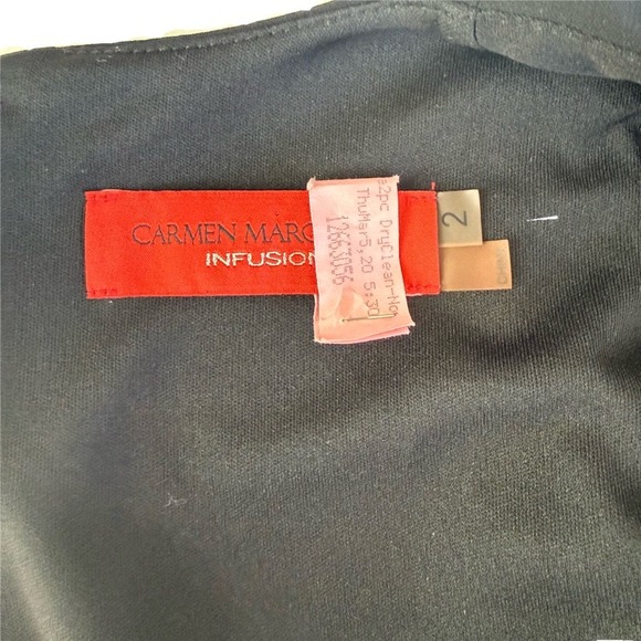 CARMEN MARC VALVO Infusion Black Ruffle Dress Size 2 Prom Elegant Formal Gown - Picture 6 of 16